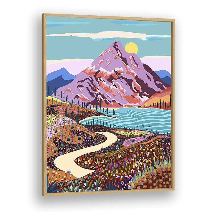 Vibrant ALICE IN WONDER VALLEY, LANDSCAPE PAINTINGS by Uma Gokhale, showcasing a stunning natural scene.