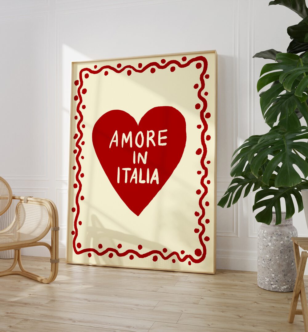 Stylish AMORE IN ITALIA, QUOTES poster by Studio Dolci, perfect for adding Italian charm to your space.