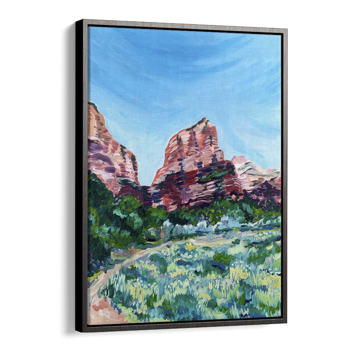 Angels Landing By Key And Sea Creative Travel Poster in Black Floater Frame