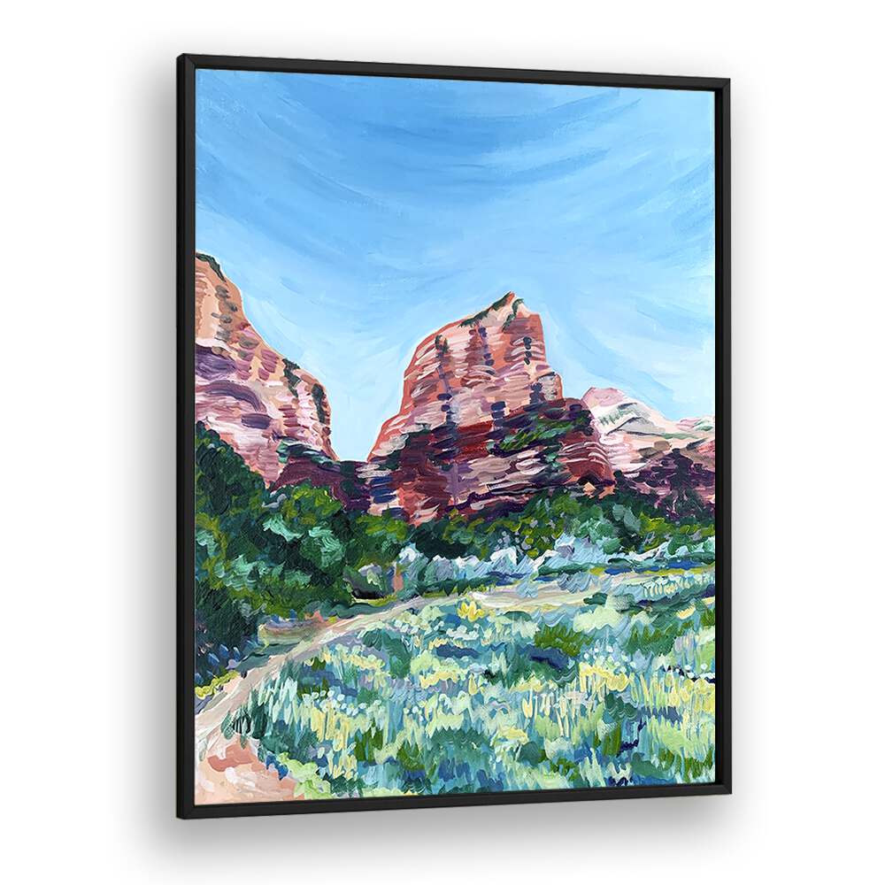 Angels Landing By Key And Sea Creative Travel Poster in Black Plain Frame
