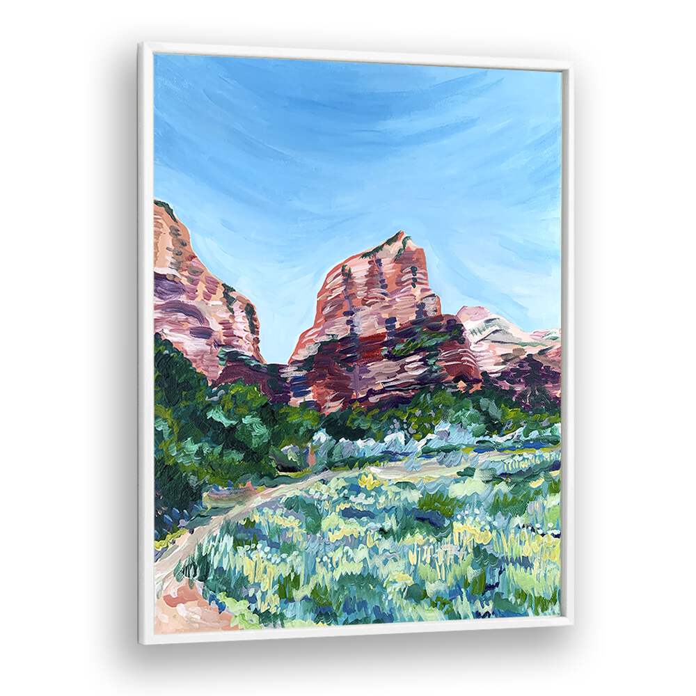 Angels Landing By Key And Sea Creative Travel Poster in White Plain Frame