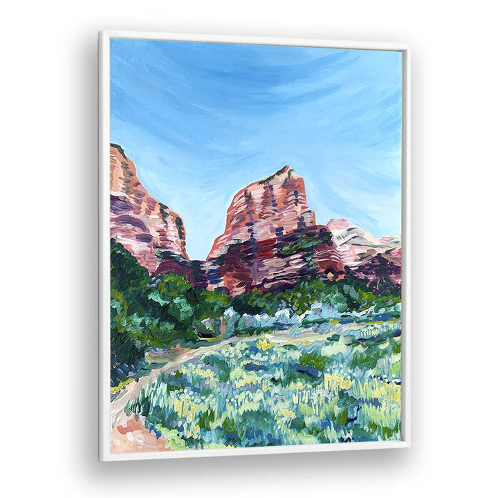 Angels Landing By Key And Sea Creative Travel Poster in White Plain Frame