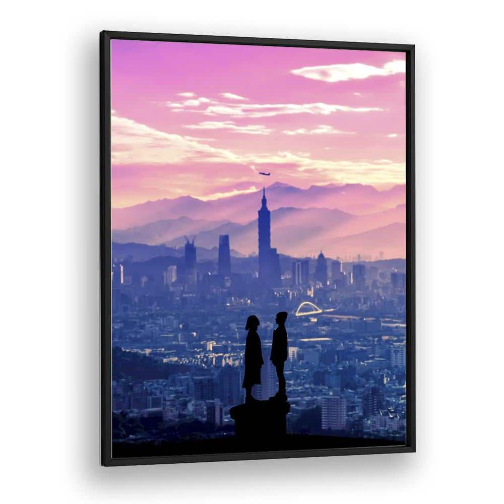 Surreal art print "ANIME LOVE" by Ritvik Takkar captures vibrant emotions and dreamy landscapes for your space.