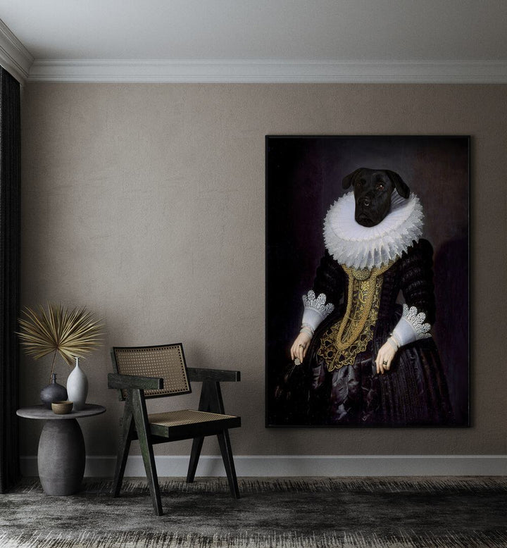 Elegant dog portrait from ANOUK, ANIMAL PAINTINGS collection by Florent Bodart, perfect for wildlife lovers' homes.