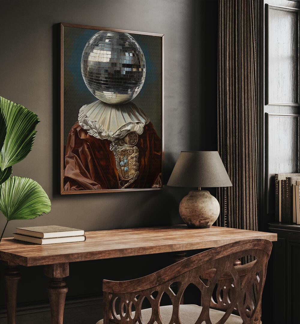 Stylish Antique Disco Ball II, ALTERED ART PRINTS by The Art Concept adds vintage charm to modern decor.