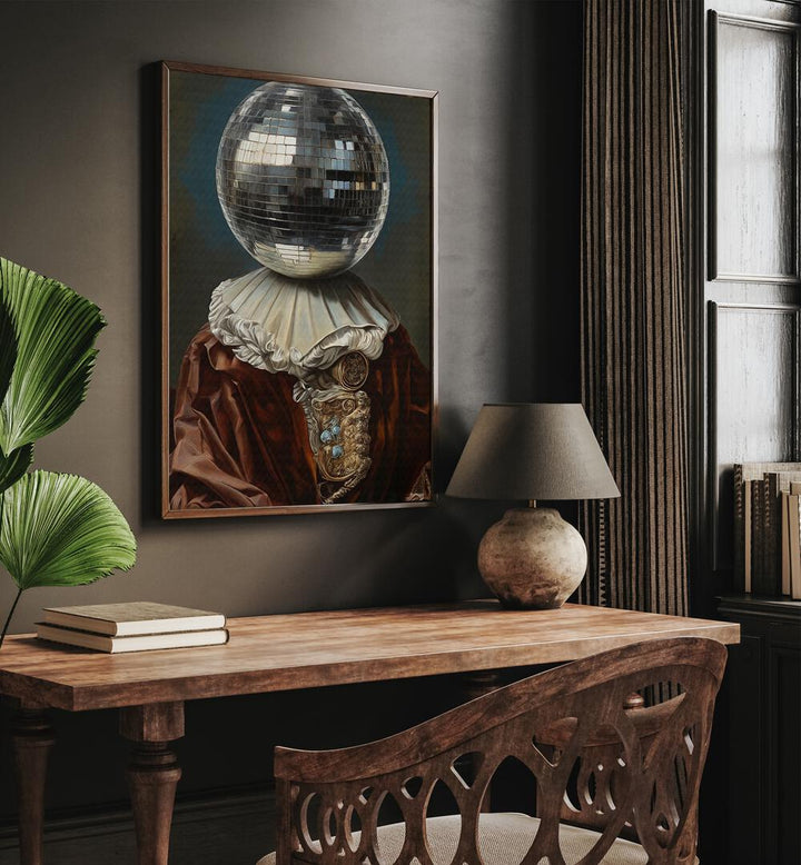 Stylish Antique Disco Ball II, ALTERED ART PRINTS by The Art Concept adds vintage charm to modern decor.