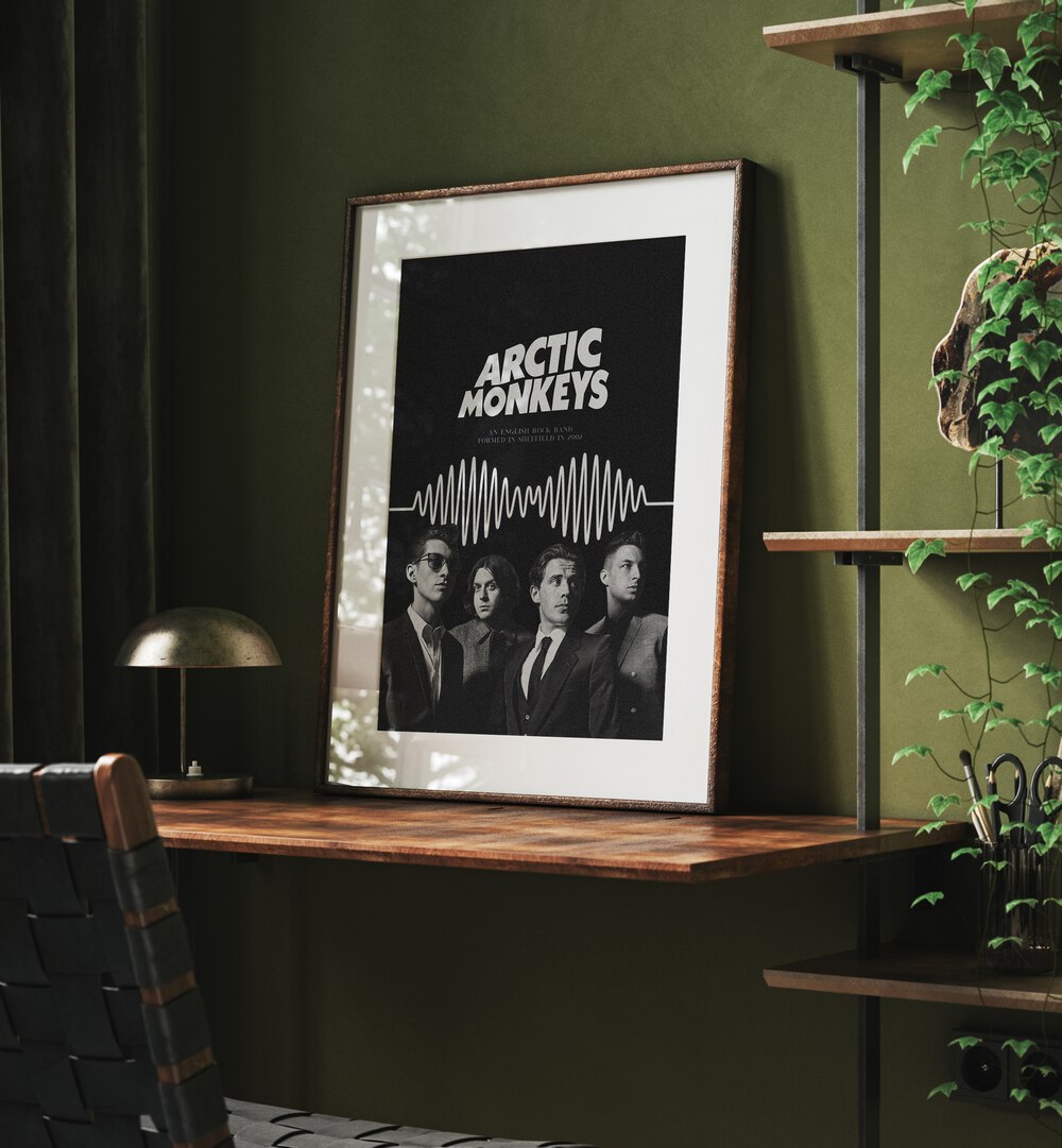 Elevate your space with ARCTIC MONKEYS, MOVIE POSTERS by Grishma Korjani, blending art and iconic band style.