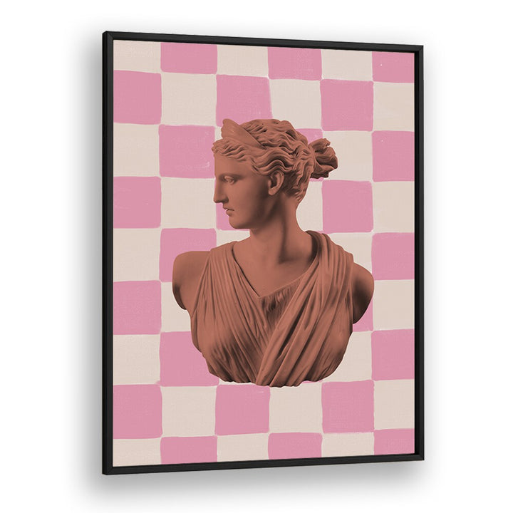 Elevate your decor with ARTEMIS CHECKS, ALTERED ART PRINTS by Grace Digital Art Co., featuring a striking vintage bust.