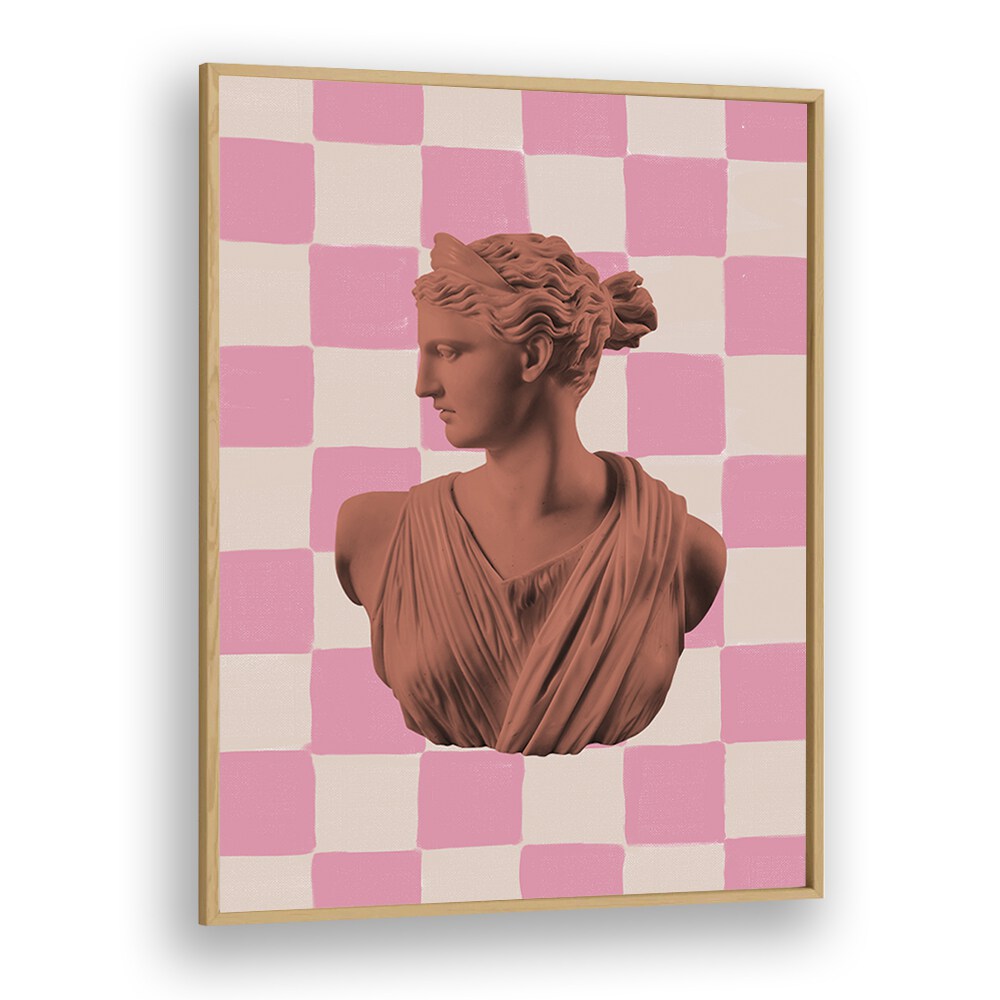 Elevate your decor with ARTEMIS CHECKS, ALTERED ART PRINTS by Grace Digital Art Co., featuring a unique design in a frame.