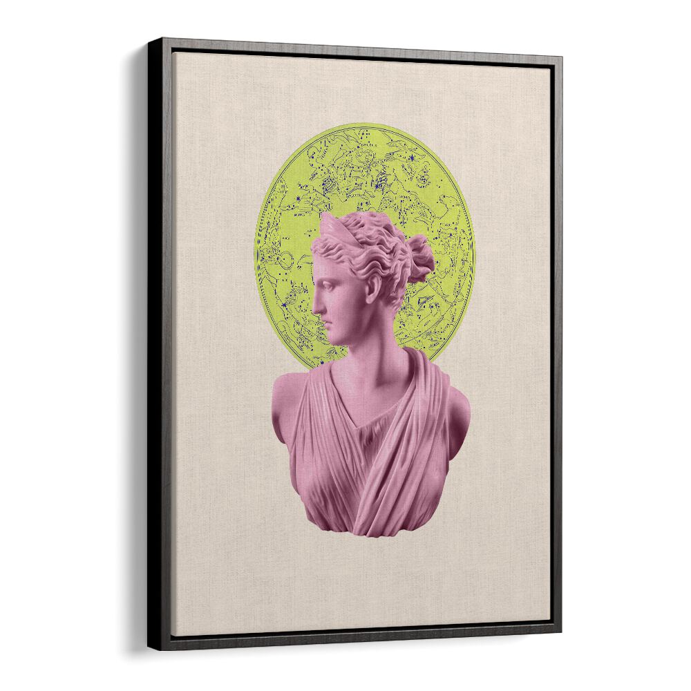 Artemis Neon Zodiac, altered art prints by Grace Digital Art Co., featuring a celestial design in a sleek floater frame.
