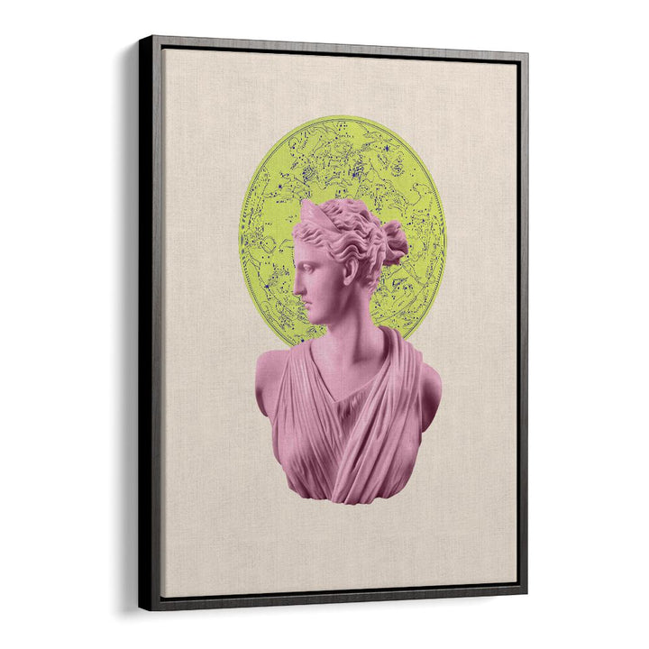 Artemis Neon Zodiac, altered art prints by Grace Digital Art Co., featuring a celestial design in a sleek floater frame.