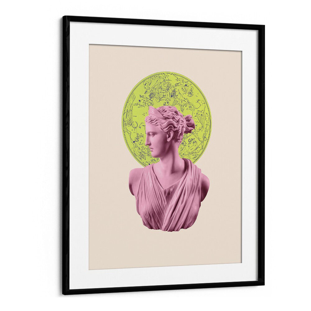Artemis Neon Zodiac, altered art prints featuring a vibrant celestial design by Grace Digital Art Co.