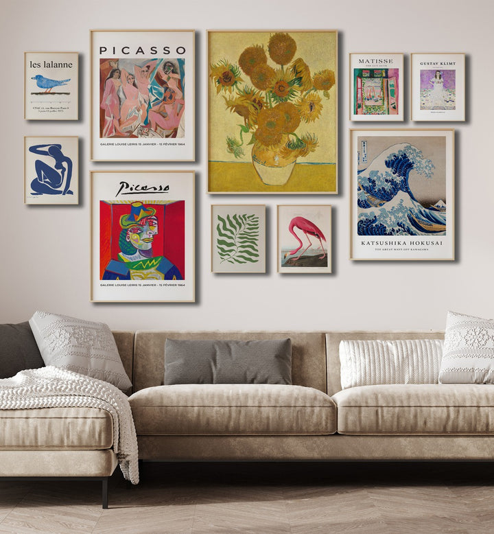 Stunning ARTISTS X MIX GALLERY WALL II displays vibrant framed prints, perfect for transforming your home with GALLERY WALLS.