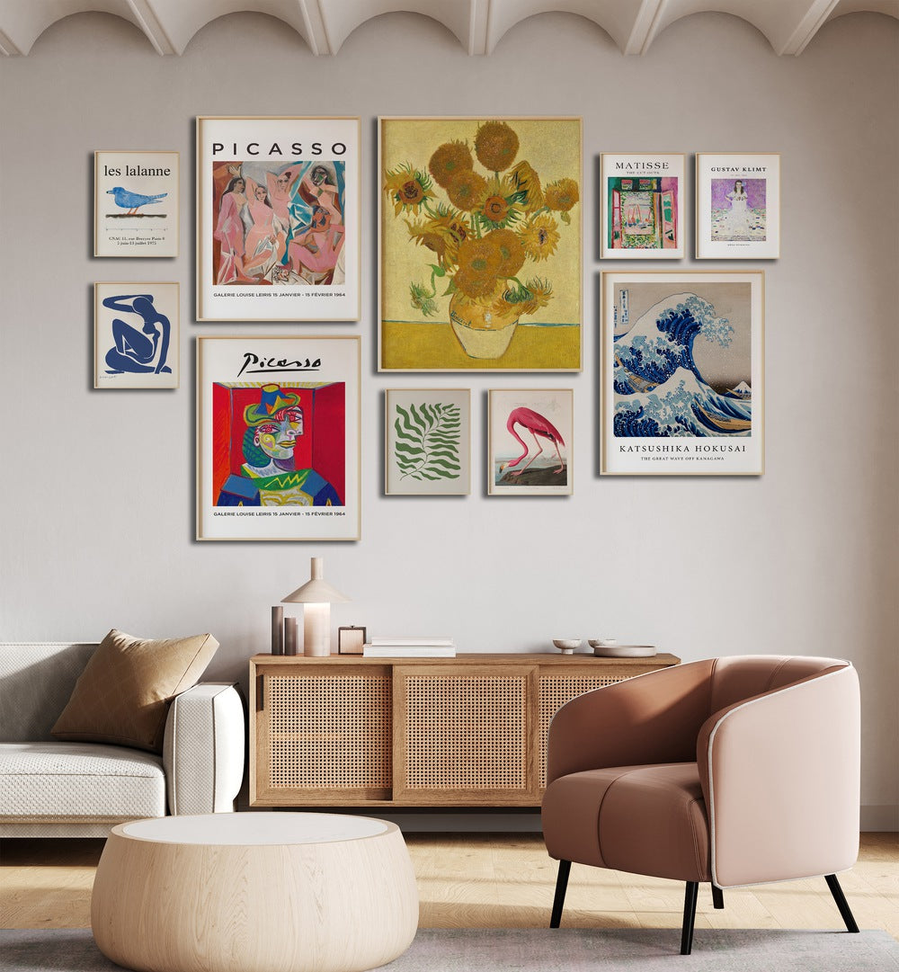 Stunning ARTISTS X MIX GALLERY WALL II showcasing vibrant framed prints, perfect for modern GALLERY WALLS in your home.
