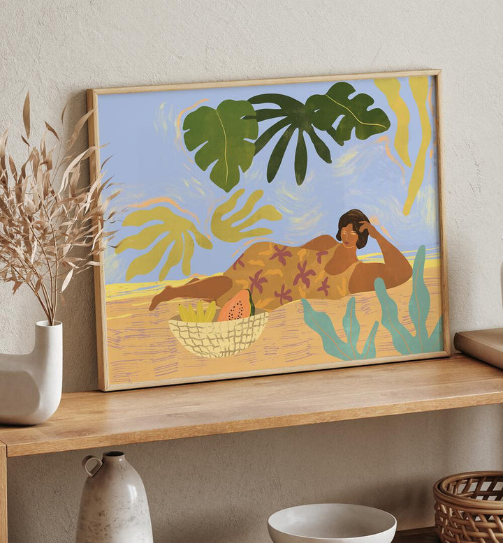 Vibrant ARTY GUAVA GALLERY WALL art print showcasing a serene scene, perfect for stylish gallery walls in any home.