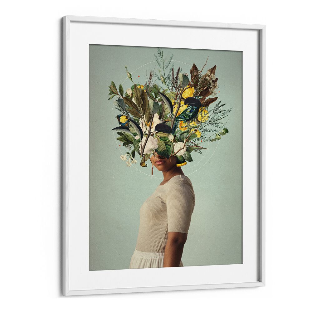 Surreal art print "AT LEAST THE LIGHT WILL NEVER GO OUT" by Frank Moth, featuring botanical elements in a frame.