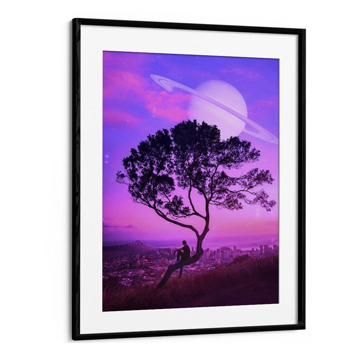 Transform your space with "AWAY FROM HOME, SURREAL ART PRINTS" by Ritvik Takkar, featuring a cosmic landscape.