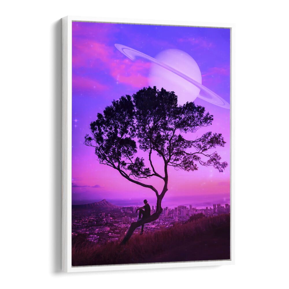 Transform your space with "AWAY FROM HOME, SURREAL ART PRINTS" by Ritvik Takkar, featuring a dreamy landscape.