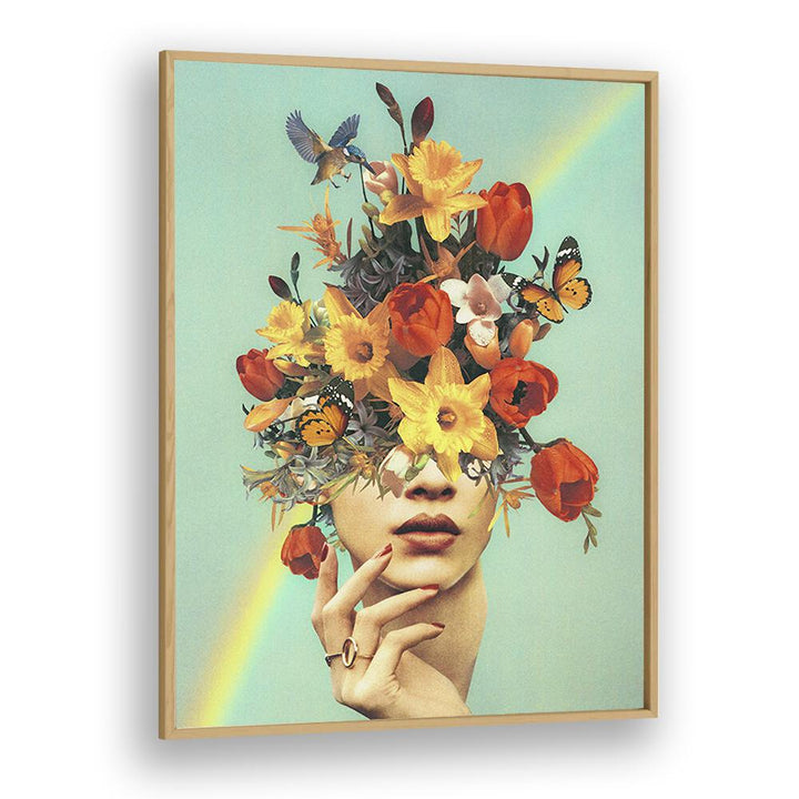 Vibrant "Baby In Bloom - Rainbow Surreal Painting, Surreal Art" by Vertigo Artography, perfect for enhancing your decor.