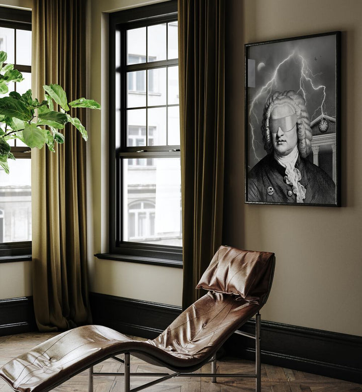 BACH TO THE FUTURE I, ALTERED ART PRINTS featured in a stylish room, showcasing unique artistic flair by Florent Bodart.