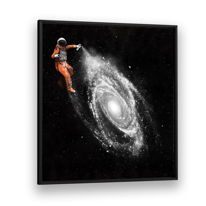 Astronaut painting a galaxy creates a surreal feel in SPACE ART, SURREAL ART PRINTS by Florent Bodart.