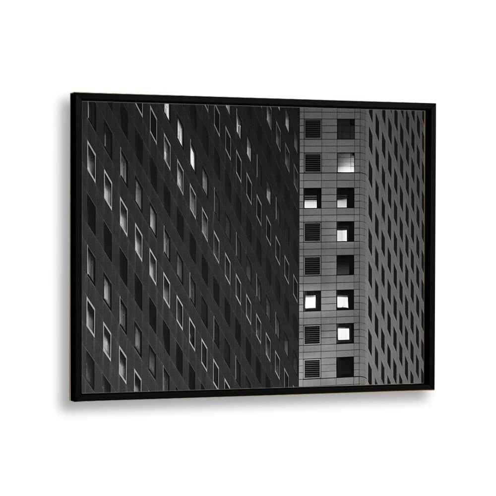 SQUARES, PHOTOGRAPHY PRINTS showcase a striking black and white urban scene, perfect for modern decor.