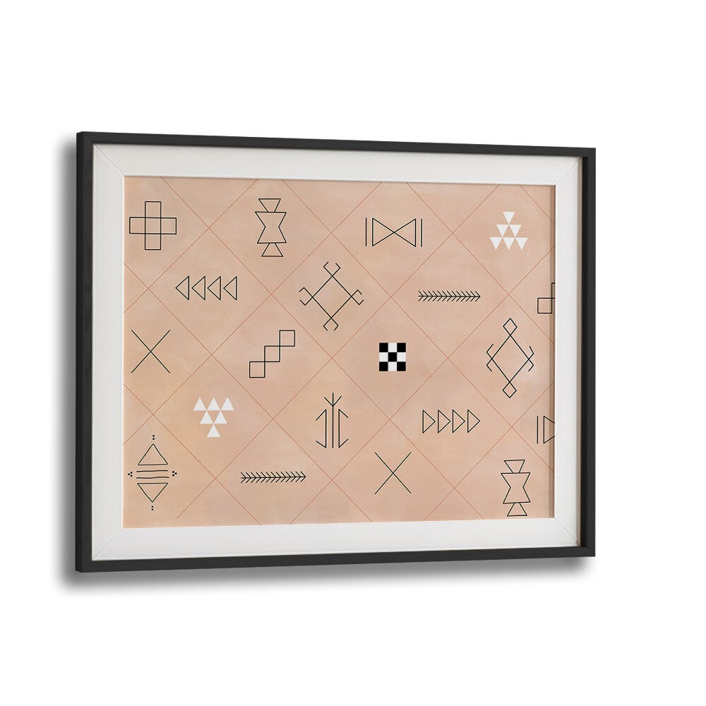 Stylish SYMBOLS, BOHO ART PAINTINGS featuring geometric designs, perfect for modern decor by Elena Ristova.