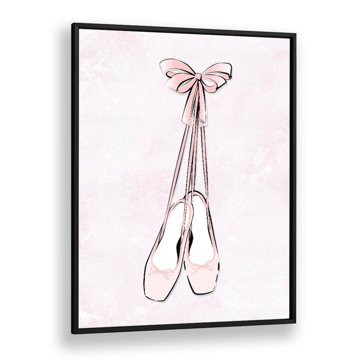 Delicate pink ballerina shoes with ribbons, perfect for home decor. Explore BALLERINA SHOES, FASHION POSTERS by Martina.