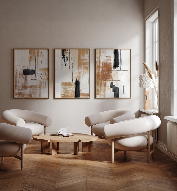 BARE ESSENCE SET , SET OF 3 PAINTINGS