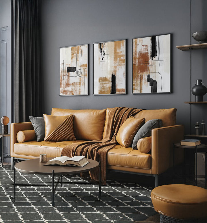 Transform your space with the BARE ESSENCE SET, SET OF 3 PAINTINGS, showcasing elegant nature-inspired art.