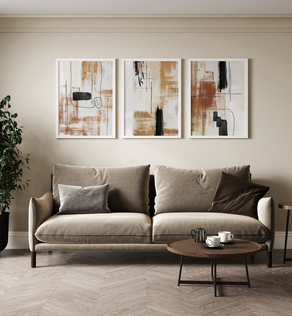 Transform your space with the BARE ESSENCE SET, SET OF 3 PAINTINGS, showcasing elegance and natural artistry.