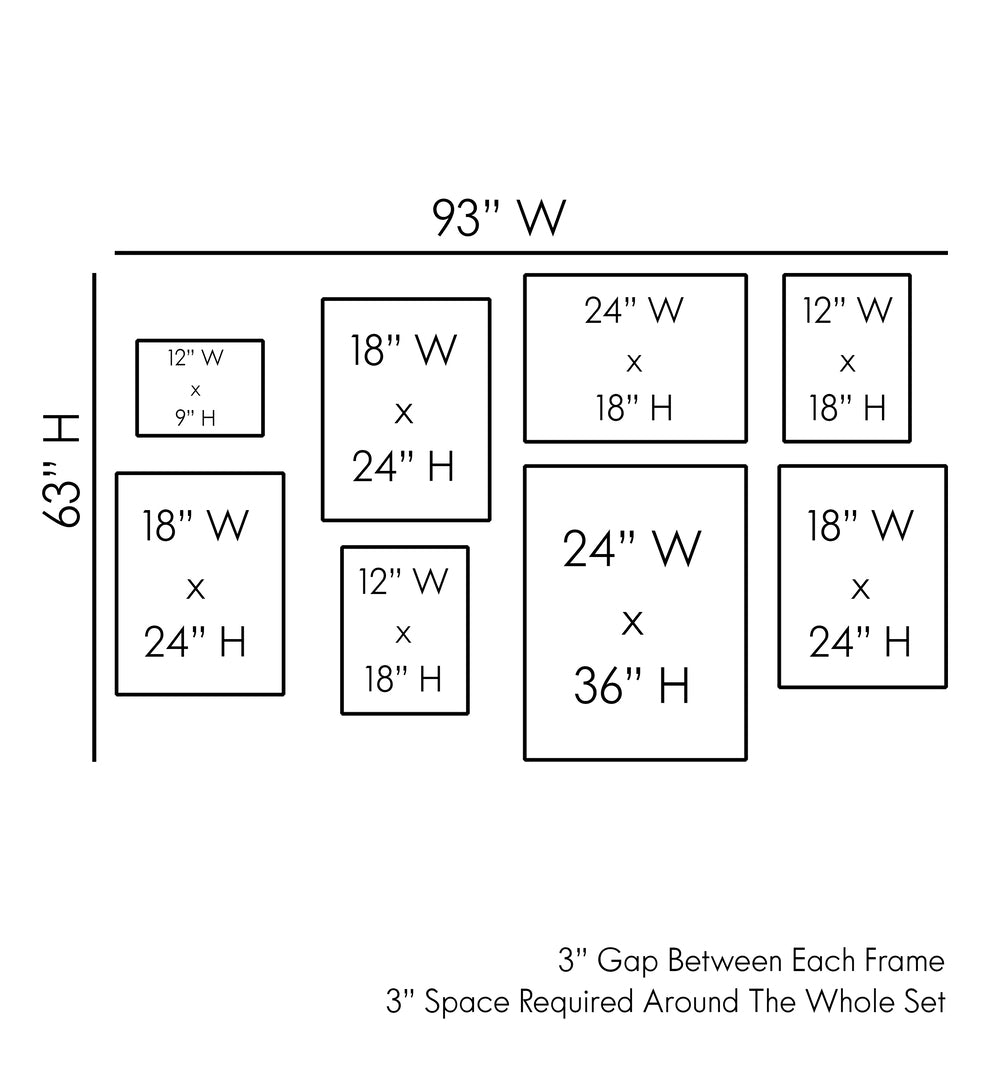 Sophisticated layout guide for BAR GALLERY WALL I, GALLERY WALLS, perfect for enhancing any home or establishment.