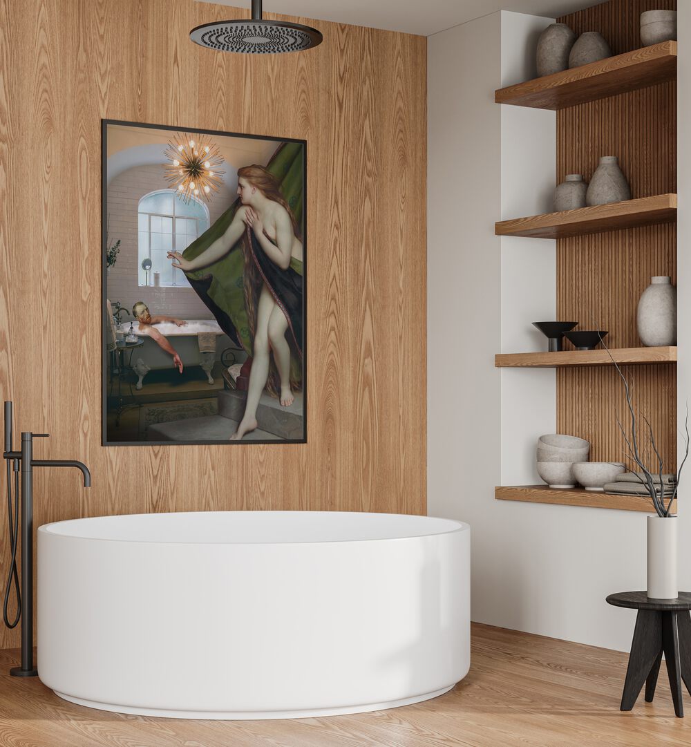 BATH MEETING, ALTERED ART PRINTS by Dikhotomy adds creativity and depth to your modern bathroom decor.