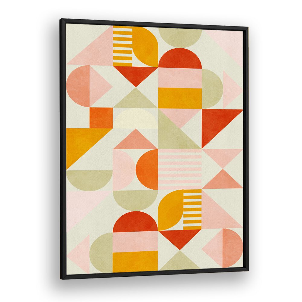 Elevate your decor with BAUHAUS FUN PASTEL, ABSTRACT PAINTINGS by Ana Rut Bre, showcasing vibrant geometric designs.
