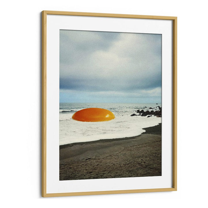 Surreal art print featuring a BEACH EGG by Vertigo Artography, blending ocean views with whimsical imagery.