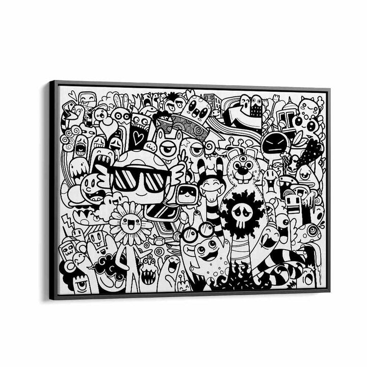 Colorful doodle art painting, "BEASTIE BONANZA II," perfect for unleashing creativity in any space.