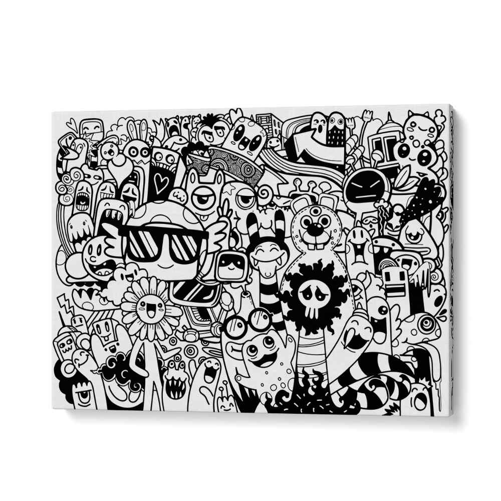 Colorful doodle art featuring whimsical characters in the BEASTIE BONANZA II, DOODLE ART PAINTINGS collection.