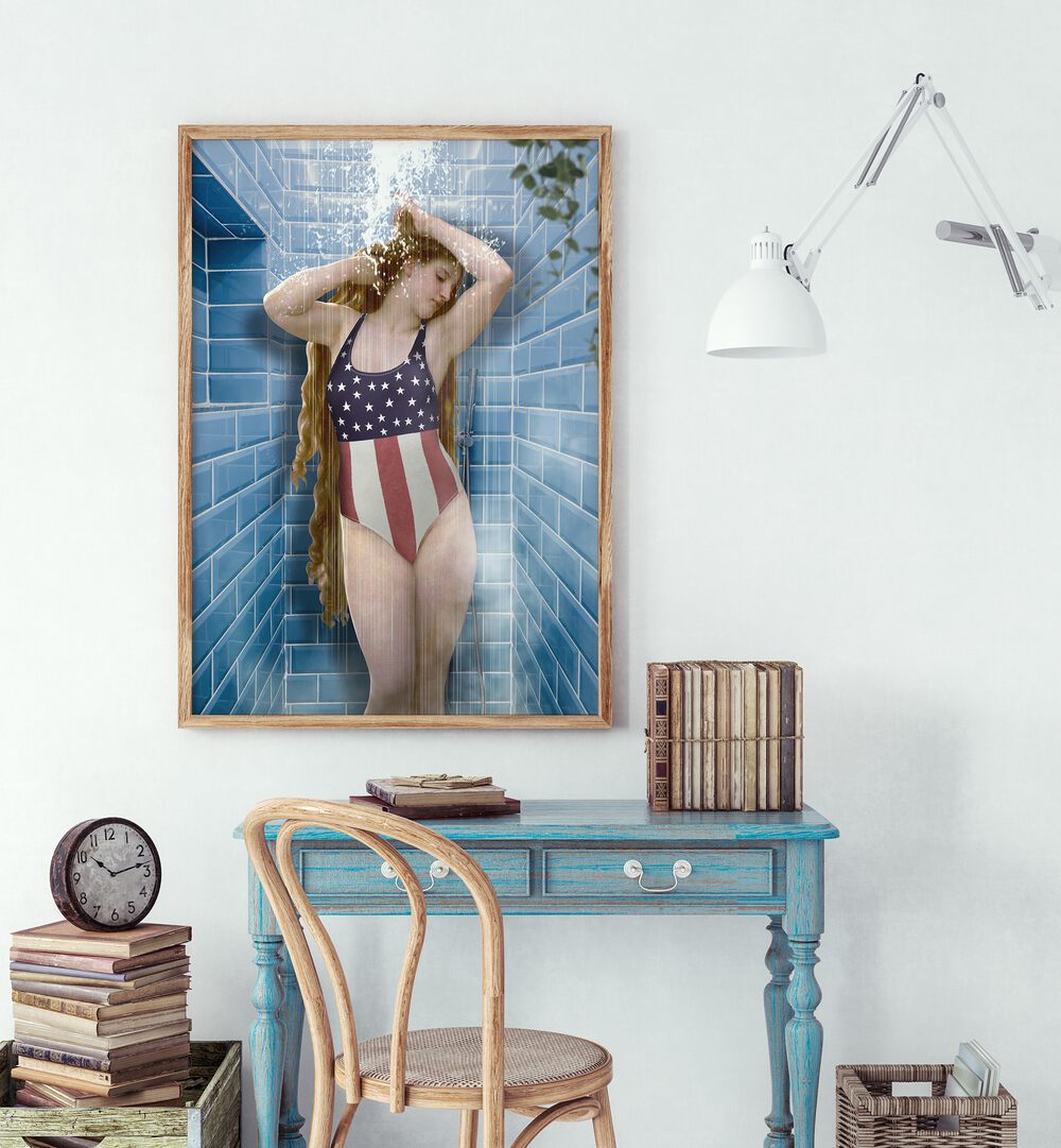 Enhance your space with BEAUTY IN SHOWER, ALTERED ART PRINTS by Dikhotomy, bringing charm to your bathing routine.