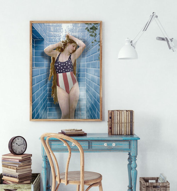Enhance your space with BEAUTY IN SHOWER, ALTERED ART PRINTS by Dikhotomy, bringing charm to your bathing routine.