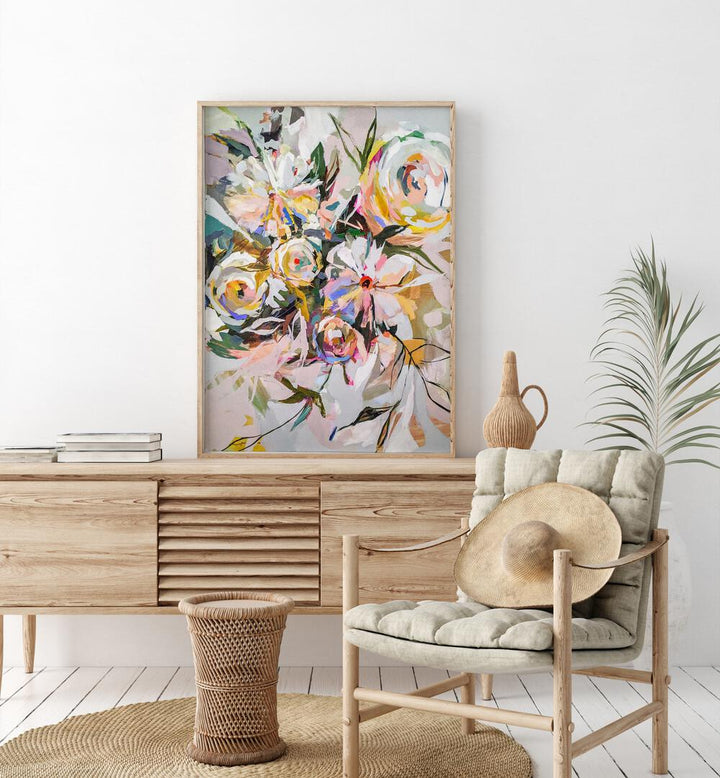 Bright and elegant BEDROOM FLOWERS, FLORAL FLOWER PAINTINGS enhance your space with vibrant abstract designs.
