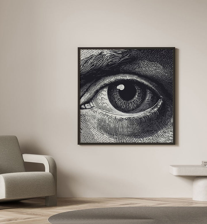 Stylish BENJI, SURREAL ART PRINTS featuring a detailed eye design, perfect for elevating your home decor.