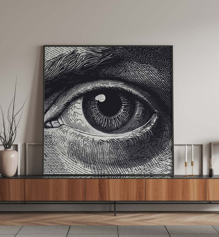 Elegant eye design showcased in BENJI, SURREAL ART PRINTS, perfect for enhancing your living space.