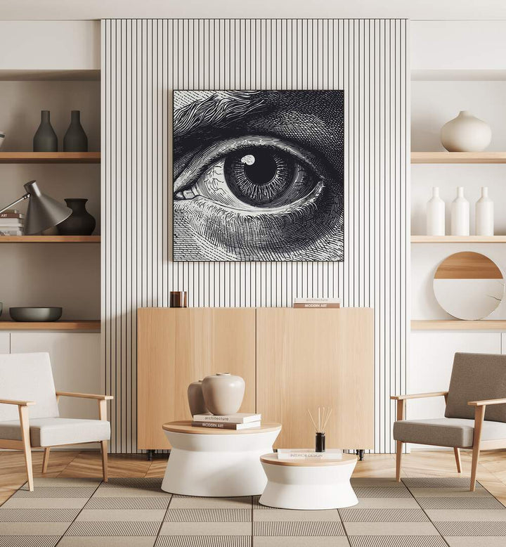 Stunning BENJI, SURREAL ART PRINTS featuring a detailed eye, perfect for elevating your home decor.
