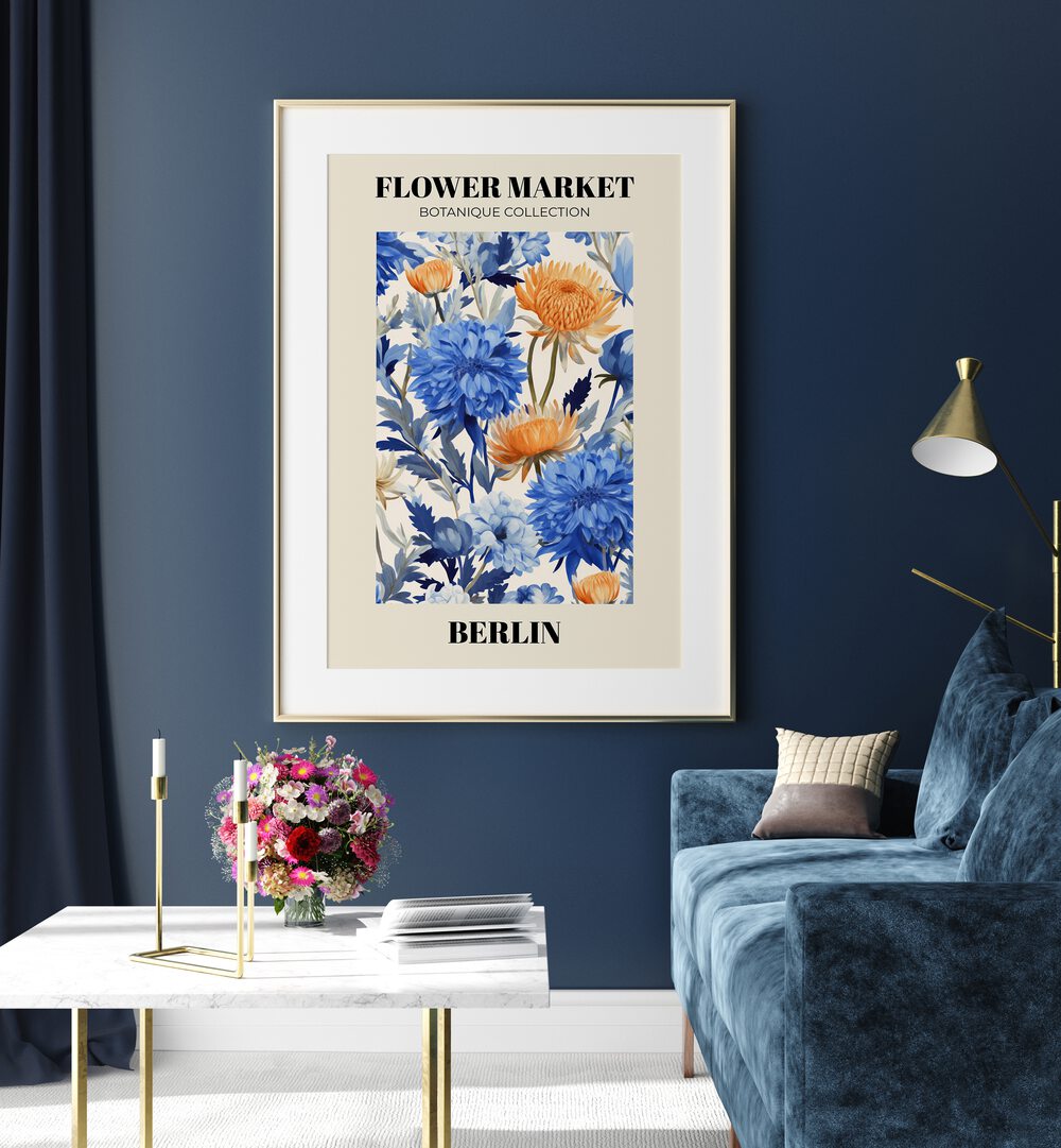 Vibrant BERLIN - FLOWER MARKETO, FLORAL FLOWER PAINTINGS artwork enhances home decor with botanical charm.