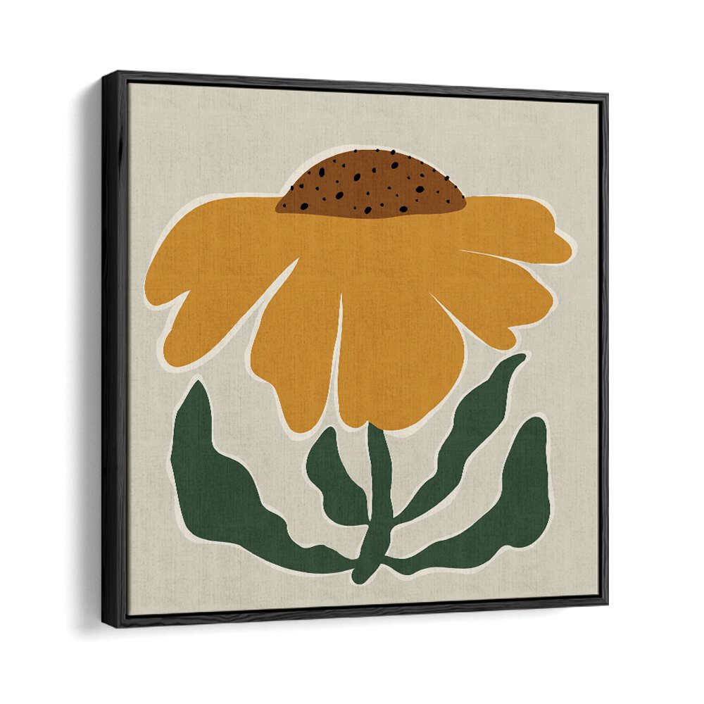 Big Blooming III, Botanical Art Paintings Artwork in Black Floater Frame