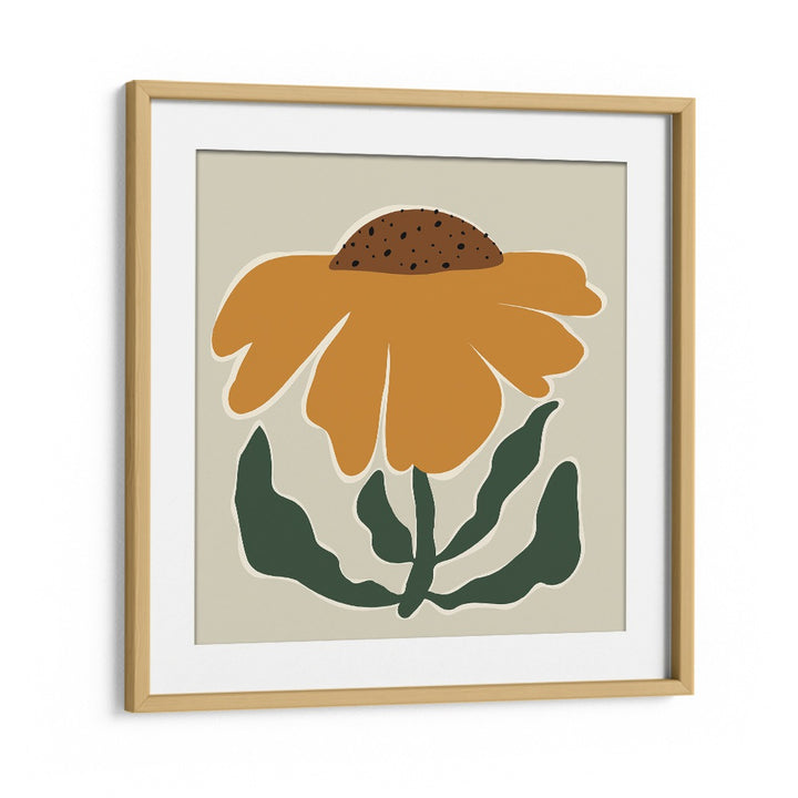Big Blooming III, Botanical Art Paintings Artwork in Oak Wood Frame With Mount