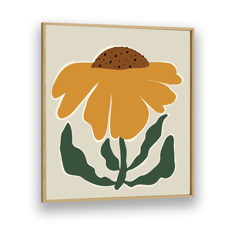 Big Blooming III, Botanical Art Paintings Artwork in Oak Wood Plain Frame