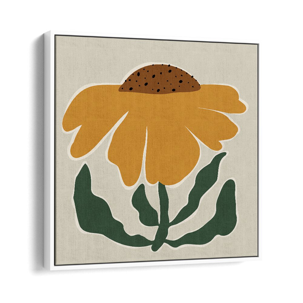 Big Blooming III, Botanical Art Paintings Artwork in White Floater Frame