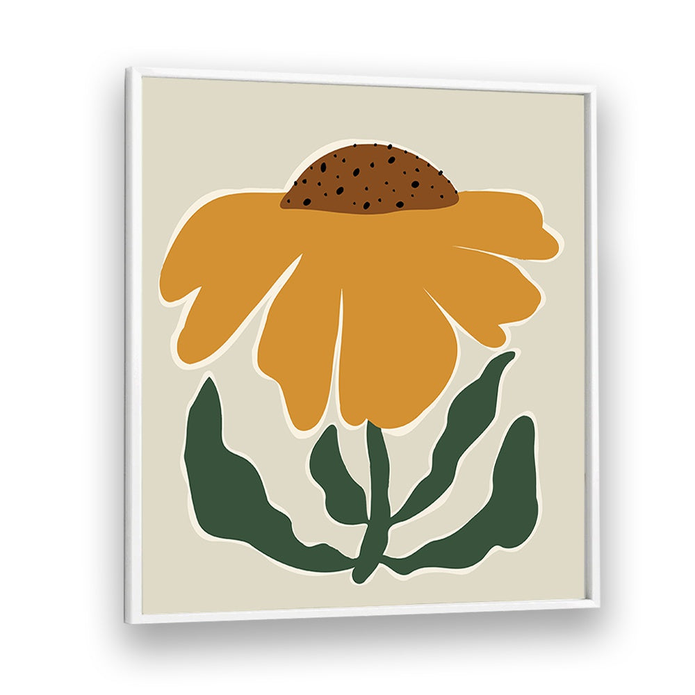 Big Blooming III, Botanical Art Paintings Artwork in White Plain Frame