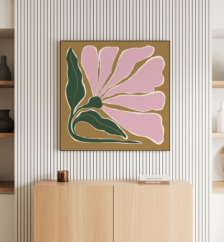 Big Blooming V, Botanical Art Paintings Artwork in Black Plain Frame
placed above a Console Table
in the Drawing Room